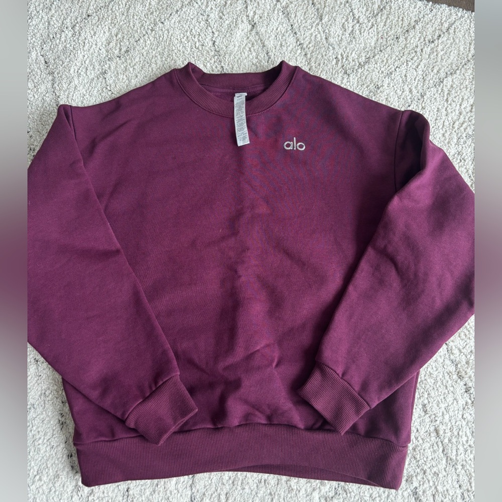 Alo Yoga Burgundy Accolade Crewneck Sweater